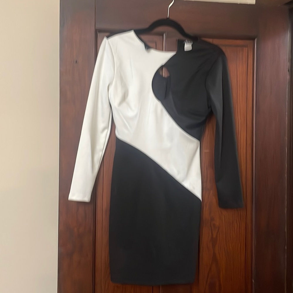 Black and white event dress